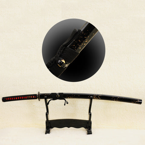 Hand Forged Japanese Samurai Katana Sword 1095 Carbon Steel Unokubi-Zukuri Blade Iron Tsuba-COOLKATANA