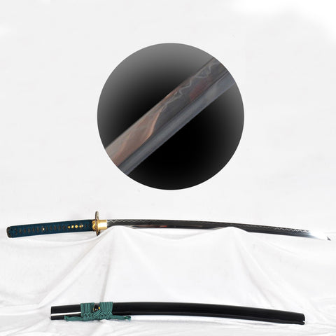 Hand Forged Japanese Samurai Katana Sword 1095 High Carbon Steel Clay Tempered Mirrorlike Blade Tiger Tsuba-COOLKATANA