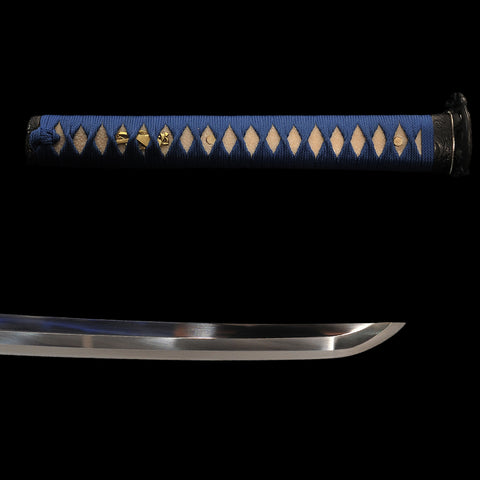 Hand Forged Japanese Samurai Katana Sword 1095 High Carbon Steel Hand-Drawn Wave Saya-COOLKATANA