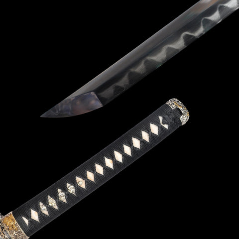 Hand Forged Japanese Samurai Katana Sword High End Clay Tempered Combined Material Gyaku-Kobuse Structure-COOLKATANA