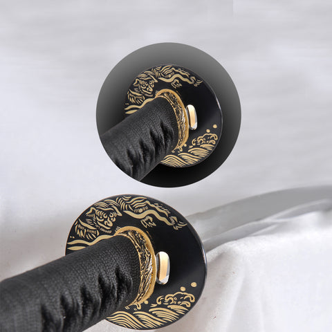 Hand Forged Japanese Samurai Katana Sword Honsanmai 1095 Steel+Folded Steel Full Tang-COOLKATANA