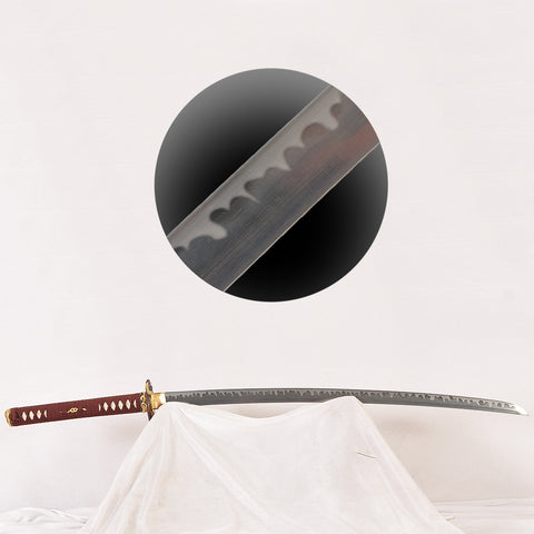 Hand Forged Japanese Samurai Katana Sword Honsanmai Shobu-Zukuri Without Yokote Snake Tsuba-COOLKATANA