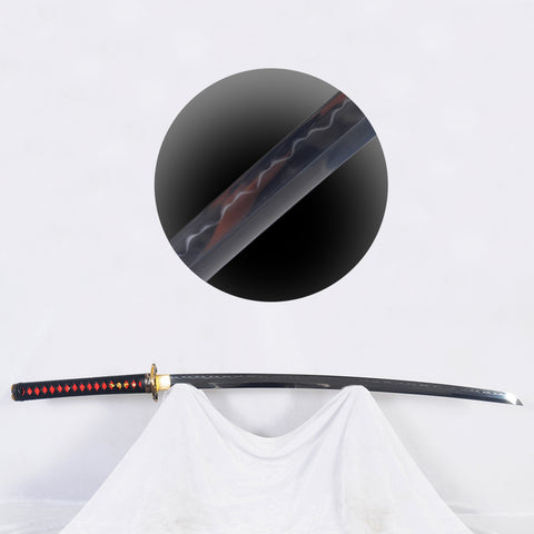 Hand Forged Japanese Samurai Sword Clay Tempered Katana With Kozuka Shell Saya-COOLKATANA