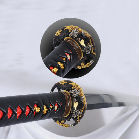 Hand Forged Japanese Samurai Sword Clay Tempered Katana With Kozuka Shell Saya-COOLKATANA-SL-811-U