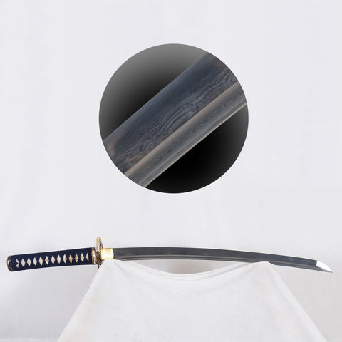 Hand Forged Japanese Wakizashi Sword Damascus Folded Steel Blade Copper Eagle Tsuba Sharp-COOLKATANA-SL-738-U