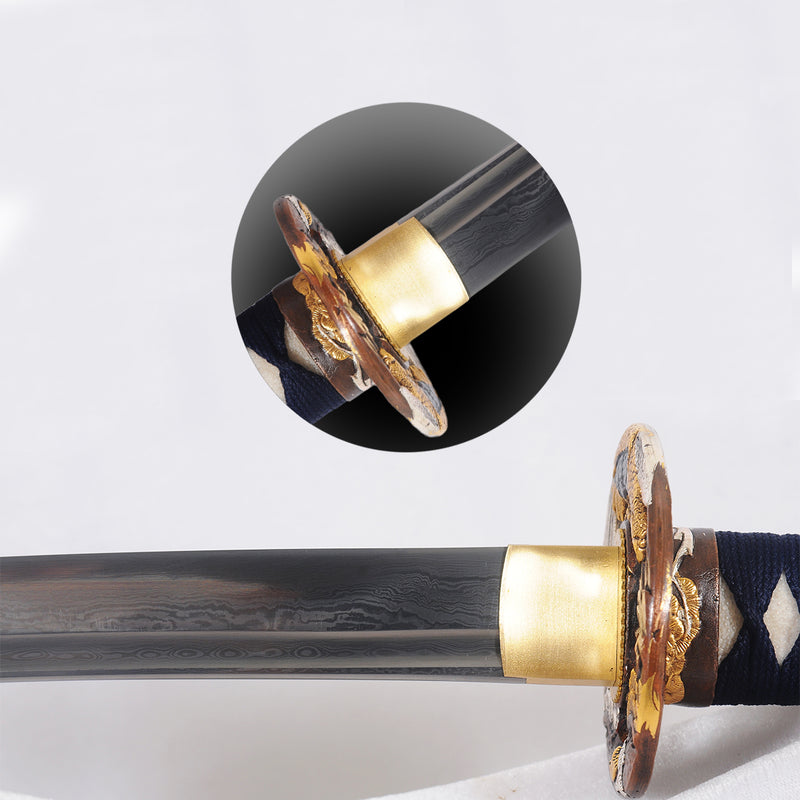 Hand Forged Muramasa Japanese Samurai Sword Manganese Steel Blade Oil  Quenching Alloy Tsuba