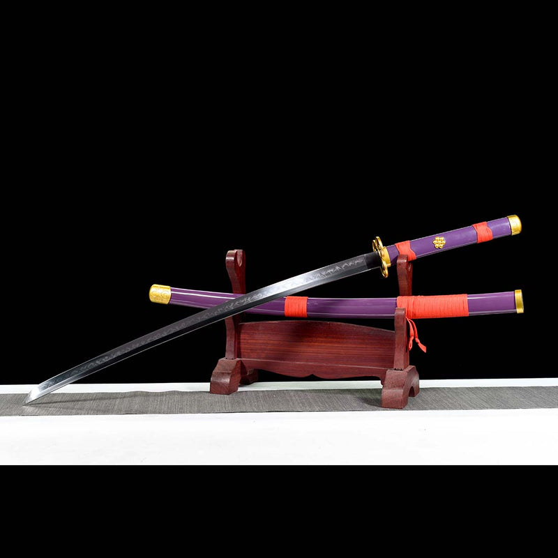 HERO SWORD Roronoa Zoro Katana, Yama Enma Anime Samurai Cosplay Sword,  Handmade Real Metal Japanese Katana,Original Texture, 1060 Carbon Steel  Purple Black Blade Full Tang Sharp Weapon - Yahoo Shopping
