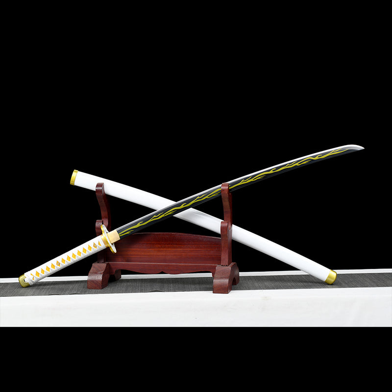 Handmade Anime Katana Demon Slayer Zenitsu Agatsuma Sword 1095 High Carbon  Steel Blade