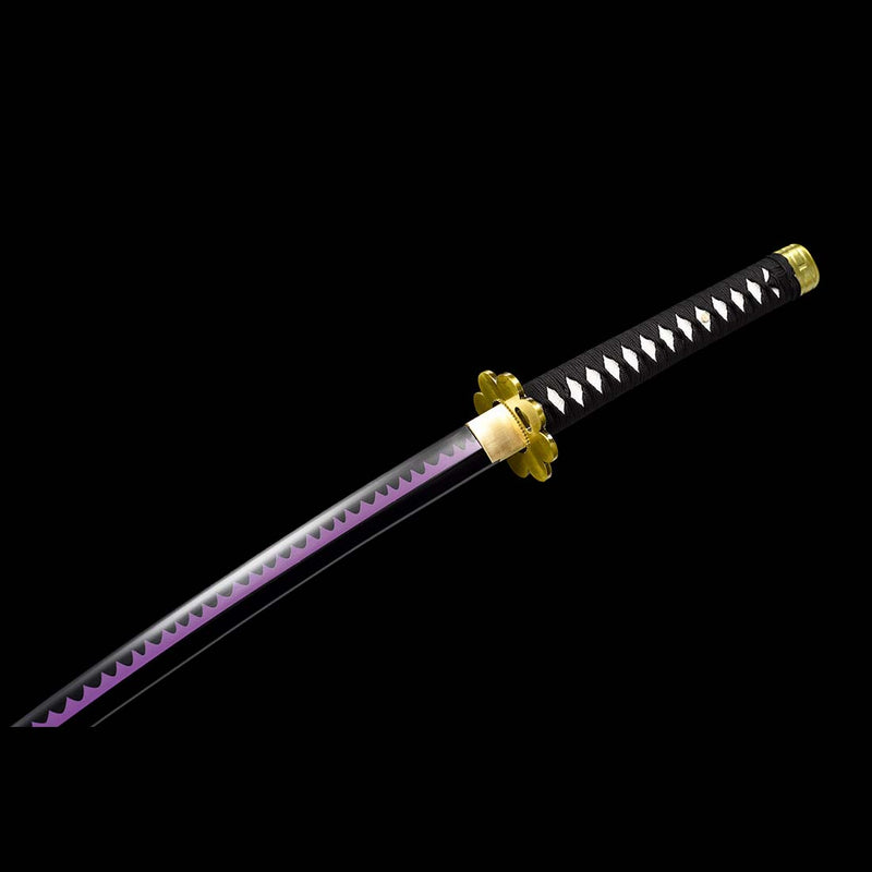 Handmade Anime Katana One Piece Roronoa Zoro Shusui Sword 1060 Carbon Steel  Black Blade Full Tang Blade