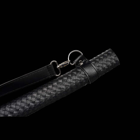 Handmade Japanese Katana Sword 1060 Carbon Steel Full Tang Blade With Black Saya-COOLKATANA-QQ-0125-U