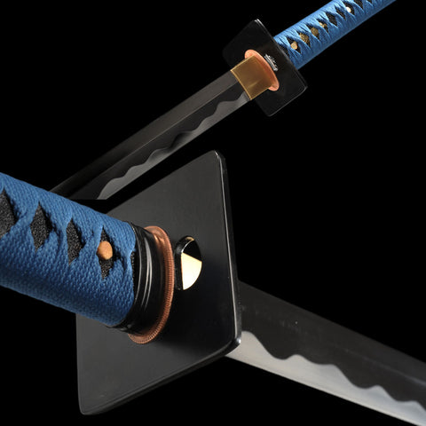 Handmade Japanese Ninja Sword Straight Blade Ninjato 1095 High Carbon Steel Full Tang Iron Tsuba-COOLKATANA-SL-1238-U