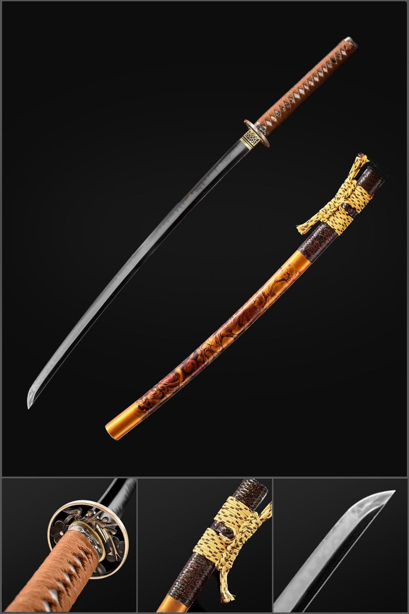 Katana Handmade Japanese Samurai Sword 1095 High Carbon Steel Blade Full  Tang