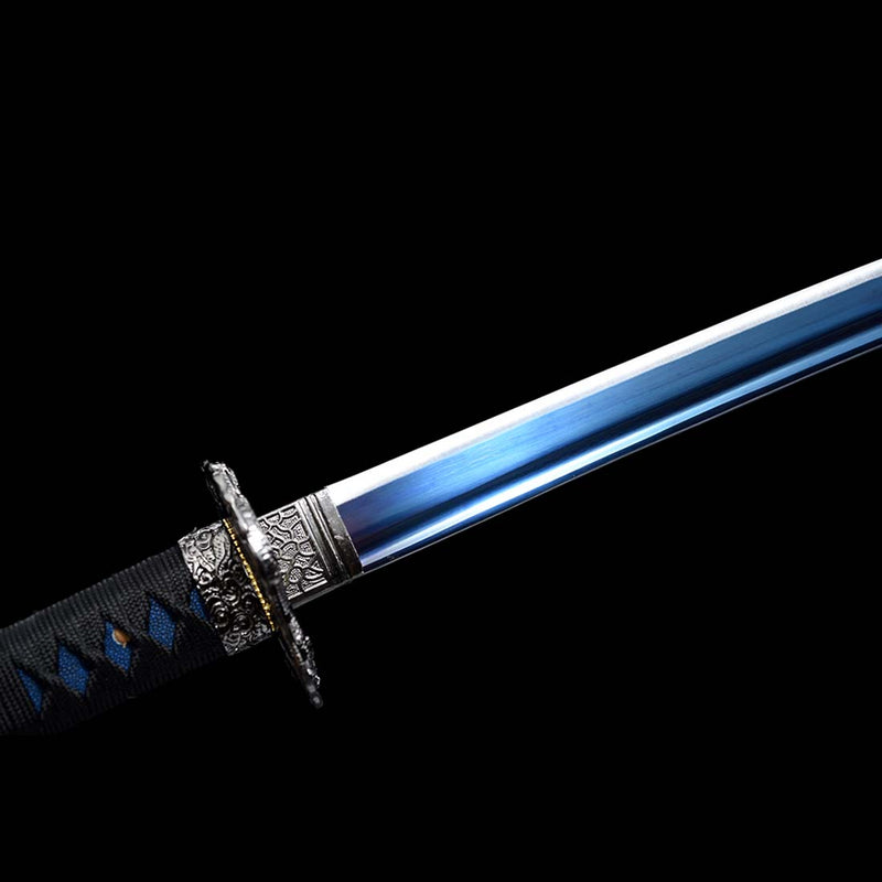 1060 Carbon Steel Dragon Sword Blue Blade Japanese Samurai Katana