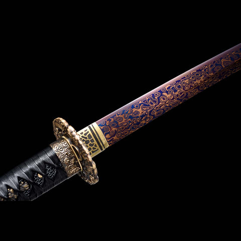 Bluing Craft Dragon Pattern Blade Katana Sword