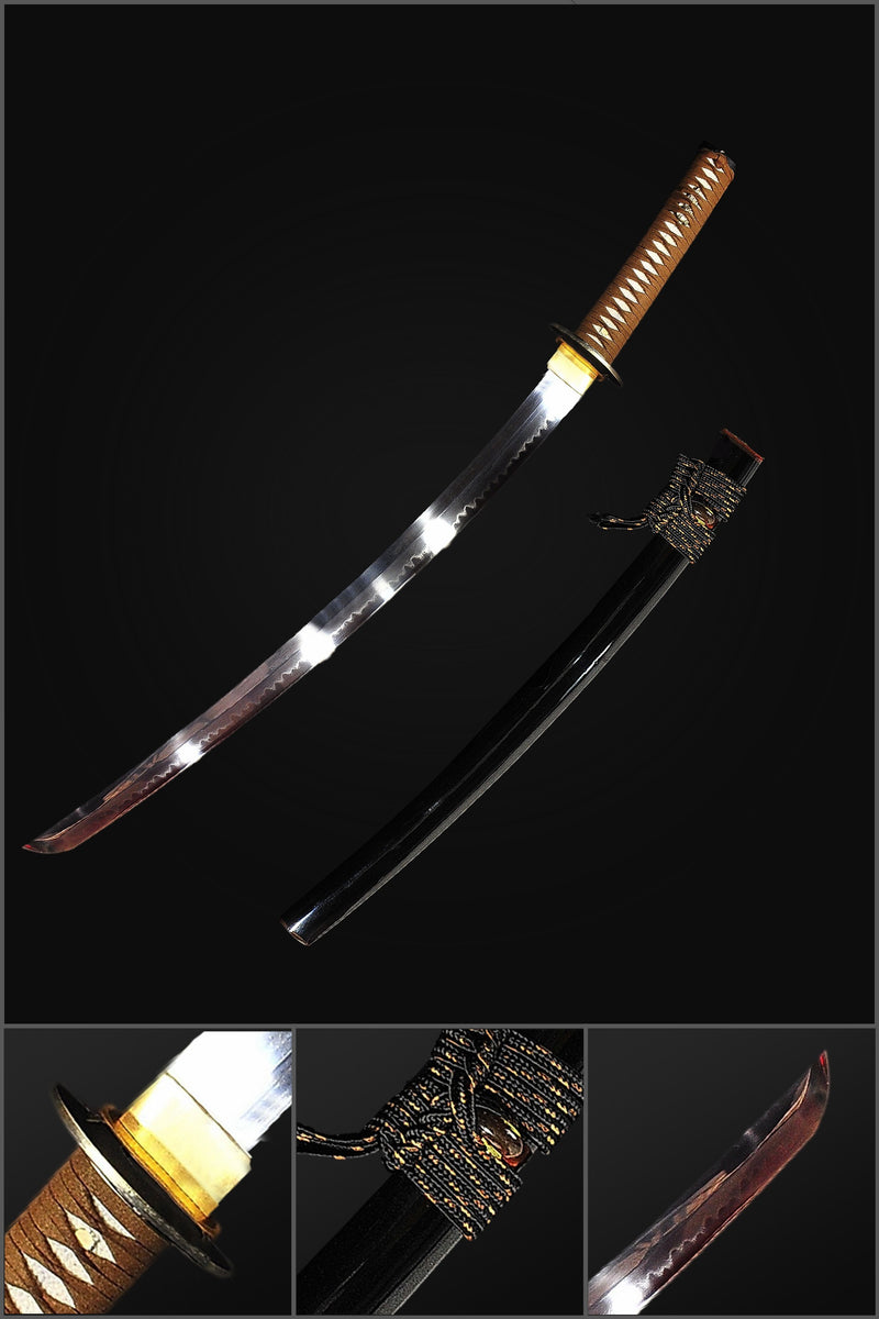 1095 High Carbon Steel Clay Tempered Silver Dragon Katana Samurai Sword