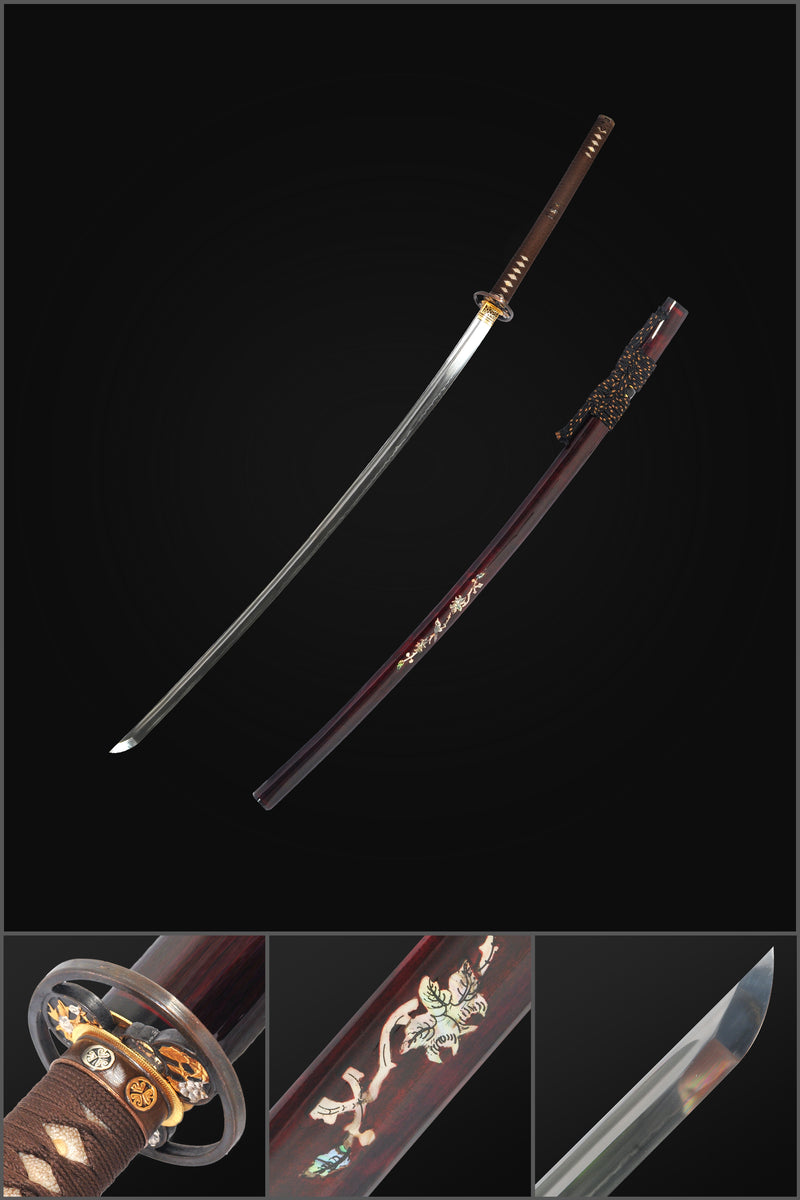 Odachi Sword | Handmade Japanese Tachi Odachi Swords With Blue Blade And  Rosewood Scabbard - TrueKatana