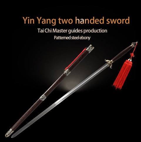 Handmade Chinese Sword Yin Yang Two handed Tai chi Jian Stainless Steel Bagua Sword Longquan Sword-COOLKATANA-SL-8027-1-U