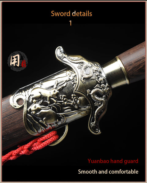 Handmade Chinese Sword Zodiac Signs Tai Chi Jian Stainless Steel Longquan Sword-COOLKATANA-SL-8030-1-U