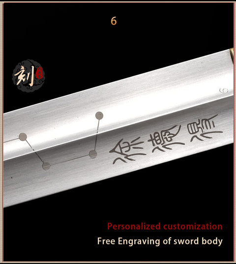 Handmade Chinese Sword Zodiac Signs Tai Chi Jian Stainless Steel Longquan Sword-COOLKATANA-SL-8030-1-U