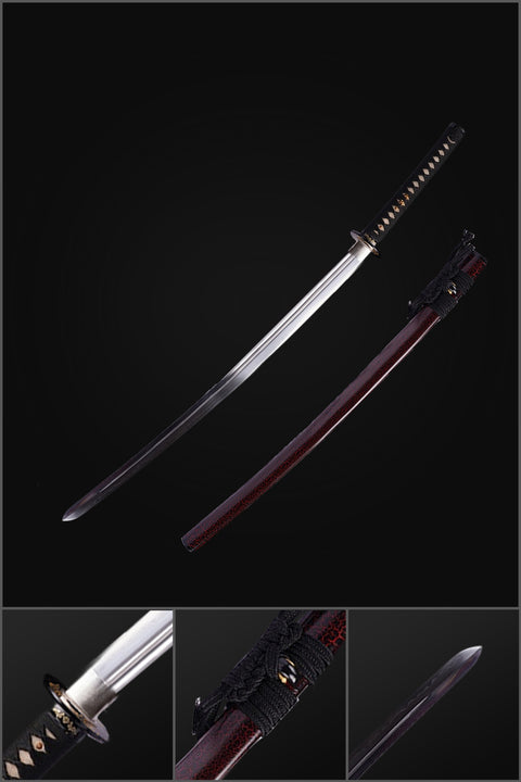 Hand Forged Japanese Samurai Katana Sword T8 Tool Steel Blade Clay Tempered Full Tang-COOLKATANA