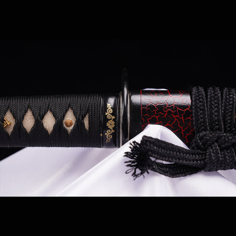 Hand Forged Japanese Samurai Sword T8 Tool Steel Blade Clay Tempered Alloy Tsuba Full Tang-COOLKATANA