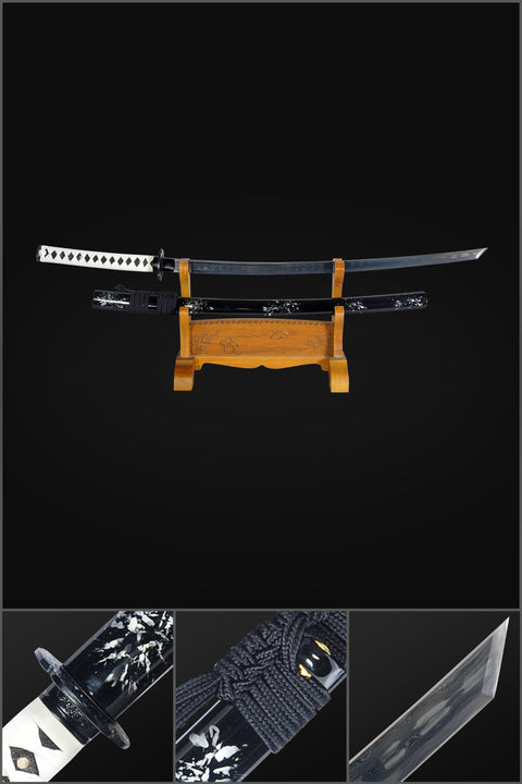 Hand Forged Japanese Samurai Katana Sword Damascus Steel Kiriha-Zukuri Full Tang-COOLKATANA